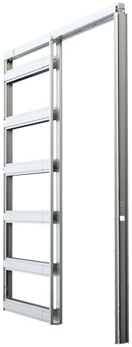 Dalsys Schiebetürsystem Set CW 75 Silber | Einbausatz Trockenbau, flexible Höhe, Führung, beidseitig gedämpfte Laufschiene, raumsparende Türinstallation