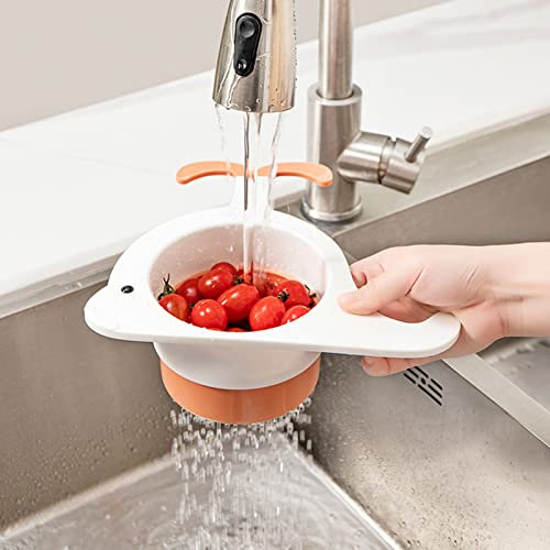 Spülbeckensieb Waschbecken Filterablage Abtropfsieb, Küche Lagerregal Teleskop Waschbecken Caddy Organizer Einziehbar Spülbecken Seiher Sieb Ueber Die Spuele für Geschirr Obst Gemüse (2 Stück)