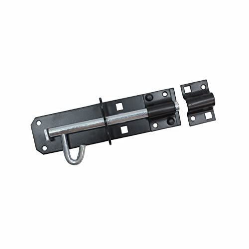 SUL Brenton Boulon de porte coulissante robuste de type 2A 150 mm pour portes d'abri de jardin, serrure de portail et portes extérieures Noir 150 mm