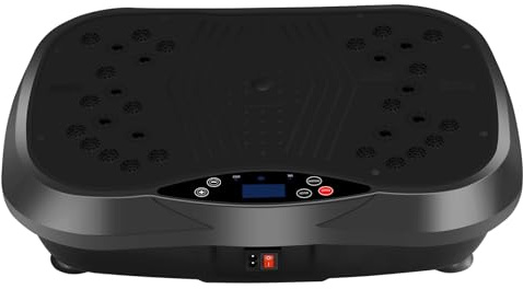 YOKELE Vibration Plate Exercise Machine - Whole Body Fitness Vibration Platform - Home Training Equipment for Recovery & Wellness & Weight Loss + Resistance Bands + Remote (Black)