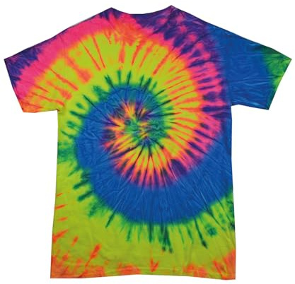 COOZO Unisex Tie-Dye T-Shirt - Neon Rainbow - 2XL