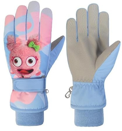 Handschuhe Kinder Winter Snow Skihandschuhe für 2-13 Jahre Mädchen Jungen PU Palme Wasserdicht Winddichte Warm Fleece Winterhandschuhe FahrradhandschuheThermohandschuhe Snowboard Skifahren Sports