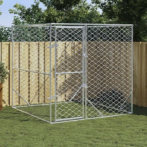 SKM Outdoor-Haustierbedarf Silbern 2x2x2 m Verzinkter Stahl, Weight: 24.4 kg, 153674