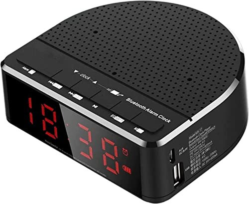 LEONYS Dual Alarm Clock AM/FM Radio with Red LED Display