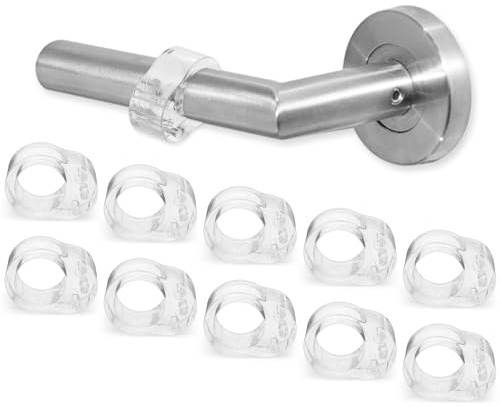 Jeffdad 10 Stück Türstopper Klinke, O-förmiger Türklinkenpuffer Hochelastische Türgriff Schutz PVC Türklinken Stopper Transparent Türgriff Puffer Türgriffstopper Türklinken Stopper Schutz(Transparent)