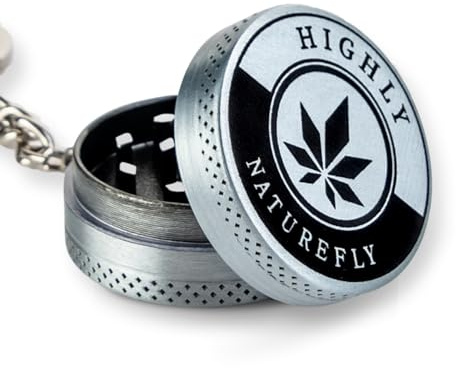 HIGHLY Grinder Crusher – Kräutermühle - für Spice, Kräuter, Gewürze, Herb, Kaffee, Ø30mm, 2-teiliges Set mit Schlüsselanhänger