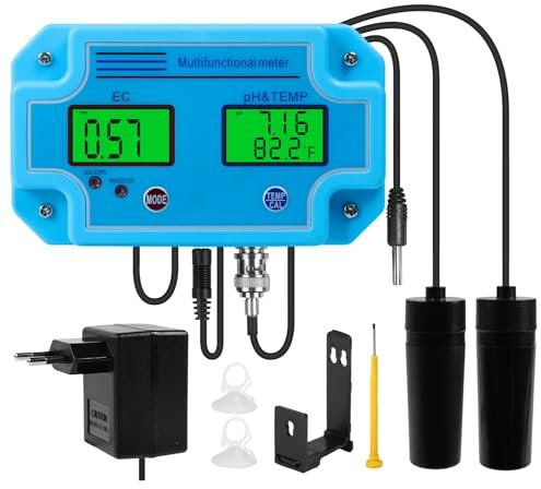 Ailao 3 In 1 PH/EC/Temp Meter Wasser Detektor Wassertester Trinkwasser PH Messgerät Wasser Wassertest Aquarium ec Messgerät Leitungswassertest Digitaler LCD-Wasserqualität Tester Analysator
