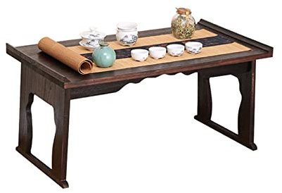 coffee table Folding Meditation Shrine Table Wooden Pagan Witch Prayer Altar Chinese Buddhist Altar Small Low Stand for Living Room/Dining Room Brown