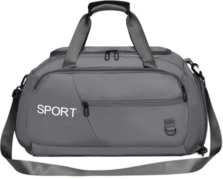Sac de voyage, bagage à main, sac de week-end, sac à bandoulière, sac de week-end, sac de voyage de sport, imperméable, grande capacité pour vêtements, chaussures, bouteille d'eau, seize if grey