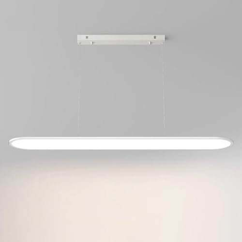 Jadssox Moderne LED-Pendelleuchte, weißer Kronleuchter, Deckenleuchte, minimalistische lineare Esstischleuchte, Bürobeleuchtung für Itchen Island, Billardtisch, Schlafzimmer, Restaurant