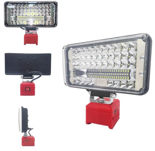 Akku Lampe für Einhell Akku Kabellose Led Arbeitsleuchte 90W,5400LM Strahler Tragbares Flutlichter Baustellen Lampe,Akku Scheinwerfer mit Typ C und USB Für Camping,Notfall(kein Akku)