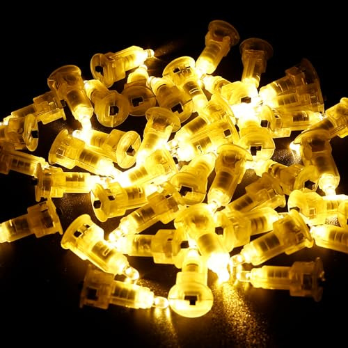 SPORWAY Lumières LED pour Ballons : 60 Mini Lumières Blanc Chaud avec Interrupteur, Lampions LED, Décoration pour Lanterne en Papier, Mariage, Noël