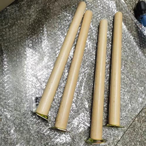Wooden Furniture Legs Set of 4,Wood Table Legs Chair Legs Cabinet Legs Bed Legs Kitchen for Cabinet Couch Dresser Coffee Table TV Stand, Nature Wood Colour (55cm,tilt)