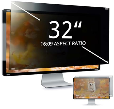 EliWhale 31.5 Inch Monitor Privacy Screen 16:9 Privacy Screen Filter | 697 X 392mm, Anti Glare Screen Protector, Anti Blue Light, Removable Computer Screen Protector