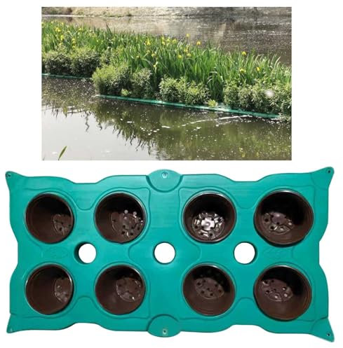 Aquaponics Schwimmender Insel-Pflanzkorb für Wasserpflanzen, groß, 100 x 50 cm, Anzuchtsystem mit Pflanztöpfen, schwimmende Plattformbehälter für Teich, 10 Stück, Übertopf, Größe B