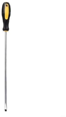 Yhenlovtt Heavy Duty 12 Inch Magnetic Screwdriver, Long Reach Slotted and for PHILLIPS Head with Ergonomic Rubber Grip, High-Strength Steel Rod(Slotted Screwdriver)