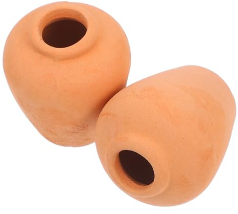 PHENOFICE 2pcs Ceramic Mini Terracotta Plant Pots with Thumb Pot Design for Succulent Plants, Vintage Style Flower Planters with Excellent Breathability, for Bookshelves and Desks