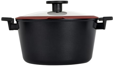 CLASSE ITALY, Casseruola Antiadente cm 28, Antiaderente a 5 strati senza PTFE, PFOA, PFAS, 100% sicuro, Coperchio Incluso, Linea TUSCANY, per Induzione e Fiamma