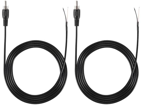 Greluma 2 St 1,5 m RCA kontakt till högtalarkabel, RCA hankontakt till bar tråd öppen ände, jackkontakt Pigtail Audio/Video kabel för förstärkarmottagarehögtalare