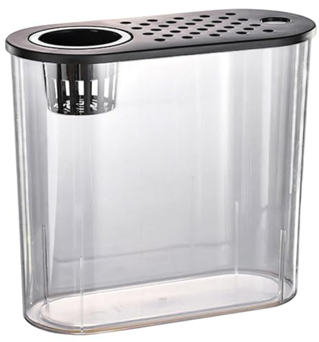 Gralara Desktop Aquarium, Mini Fischtank, Zuchttank, Zuchtbox, Fischschale, Behälter für Büro, Zuhause, Einsiedlerkrebse, Eidechsen, Schwarzer Deckel