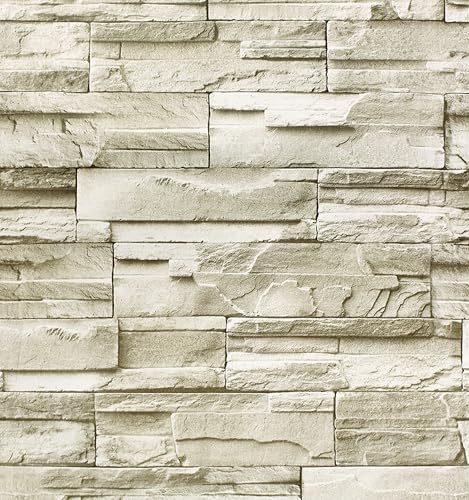 xupingjiti Carta da parati autoadesiva da parete in mattoni, stile vintage, effetto pietra, 44 cm x 1000 cm