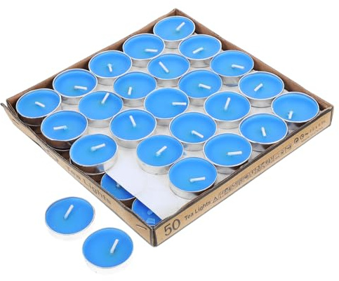 Warmhm 50 Pezzi Mini Candele Tealight Rotonde Profumo per Cerimonie Nuziali Cene Romantiche e Uso Decorazioni Eleganti per Matrimoni e Feste