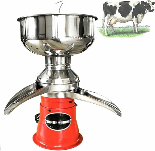MJMLUCK Séparateur de crème et de Lait électrique pour Lait de Vache, de brebis, de chèvre et de chamelle, centrifugeuse Professionnelle avec cuve à Lait de 8 L