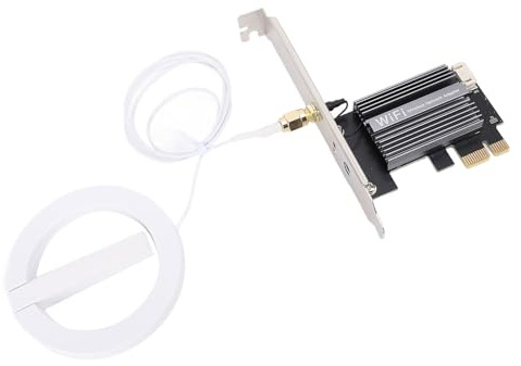 Bewinner Carte WiFi PCIe WiFi PCIe, Adaptateur sans Fil Triple Bande 4174Mbps avec Bluetooth 5.2, Interface PCIe, Solution Réseau Haute Vitesse pour 10 11 Linux (Antenne de câble d'extension)