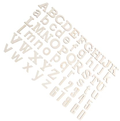 Alipis DIY Wooden Alphabet and Number Slices Unfinished Natural Wood Boards for Painting and Crafts Double-Sided Blank Wood Chips for Creative Home Decoration Wedding Ornaments and Craft