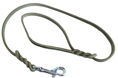 Hundeleine aus Fettleder 1m - 3m Bunte Farben mit Handschlaufe Breite 6/8/10/12/15/18mm (Oliv, 12mm - 2m)