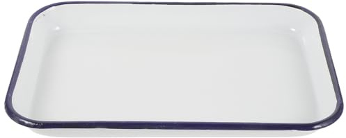 SHINEOFI Plat Rectangulaire en Émail 20X30 CM Antiadhésif Plat de Cuisson Résistant à la Chaleur pour Four Moule à Pâtisserie Multifonction Cuisine Compatible Lave-Vaisselle Barbecue