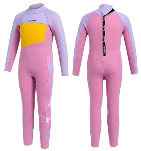 Gogokids Kids Wetsuit 2.5mm Neoprene Full Body Thermal Swimsuit for Boys Girls - Long Sleeve Warm Wetsuit for Swimming Surfing Beach