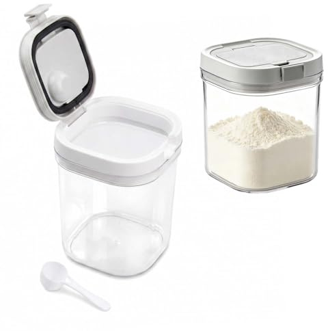 Zirax Airtight Food Storage Container 1300ml, Portable Clear Coffee Bean Storage Jar, Moisture-Proof Cereal Canister for Travel and Kitchen Pantry