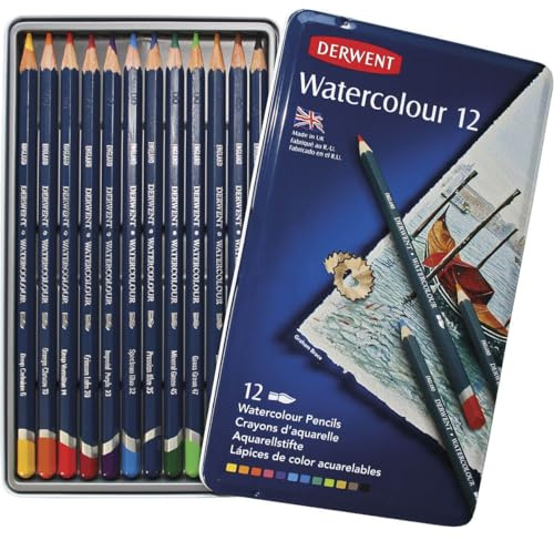 Derwent Watercolour Pencils, Set of 12