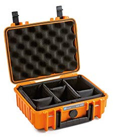 B&W International Transportkoffer Outdoor 1000 (PP.41) Orange – mit Facheinteilung – Wasserdicht (IP67), staubdicht, schlagfest & extrem robust