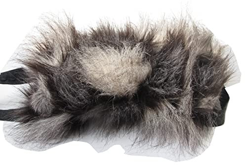 Muff, Handwärmer, grau, dunkelgrau, Kunstpelz,gefüttert, wattiert