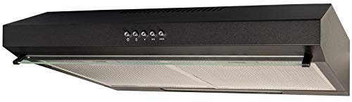 SIA VSR60BL 60cm Visor Cooker Hood, Kitchen Extractor Fan, Under Cabinet Wall Mounted, Top Vented, Black