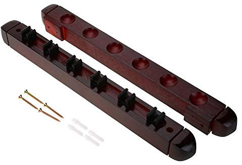 Keenso Queue-Ständer, Billardqueue-Halterung aus Holz, Wandmontage, mit 4 Schrauben und Verlängerungskappen