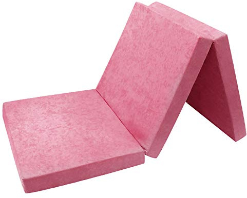 FORTISLINE Klappmatratze 120x195x8 cm - 3-teilige Faltmatratze H2, Gästematratze und Reisematratze mit waschbarem Bezug, Oeko-TEX Standard 100, handgefertigt in der EU, für Gäste und Camping