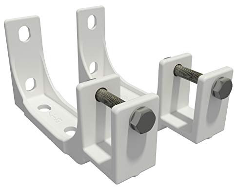 VANA SPP059, 40mm, Stahl, weiß, 2-Stück, Decken- und Wandhalterung mit Befestigung, Markisen Kombihalterung