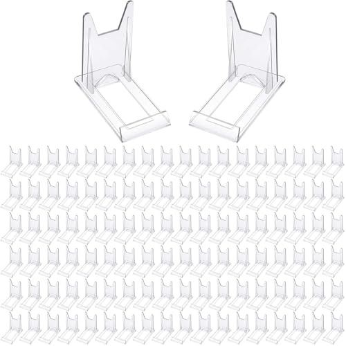 Zonon 20 Pcs Acrylic Adjustable Plate Stands For Display Plastic Stand Holders Picture Plate Holders Clear Mini Easels Stands to Display Pictures for Home Office Supplies Festival Party Decoration
