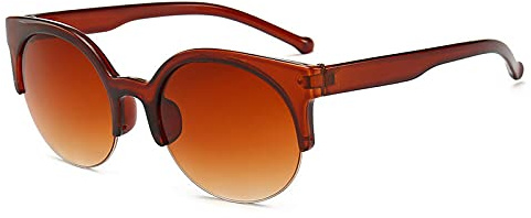 Sunglasses Modische Sonnenbrille Half Frame Runde Sonnenbrille Damen Mode Sonnenbrille Vintage Brand Design Damen Sonnen