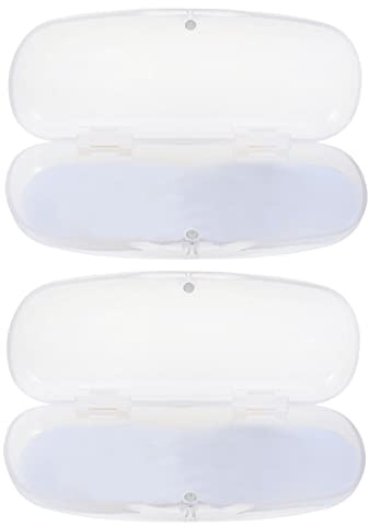 HEMOTON Brillenetui Transparent Frosted Kunststoff 2Er Set Kompakte Tragbare Brillenkiste Für Sonnenbrillen Und Korrekturbrillen Für Reise Schule Arbeit Und Alltag