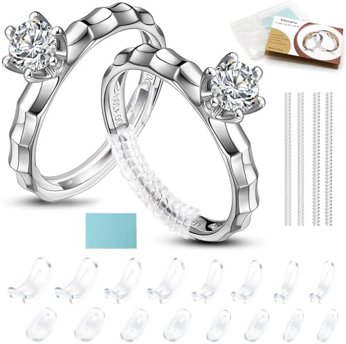 20 Pack Ring Adjuster for Loose Rings - Invisible Ring Size Adjuster & Tightener Set, Premium PVC Ring Grips & Spiral Stoppers for Women & Men, Assorted Sizes for Wedding & Engagement Rings | 20-Piece Kit | Invisible | Soft PVC | DIY Installation | Universal Fit