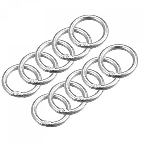 sourcing map Anneau Soudé Inox Acier 316 Rond 15mm ID 3mm Épais 10pcs