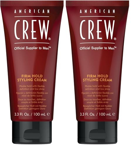 AMERICAN CREW – Firm Hold Styling Cream, 100 ml, Haarcreme für Männer, Haarprodukt mit starkem Halt, Stylingprodukt für Feuchtigkeit & natürlichen Glanz, zur täglichen Anwendung (Packung mit 2)
