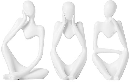 Tibeoyad 3 statuette decorative per pensatore, statua astratta, scultura in resina, per soggiorno, libreria, camera da letto, ufficio, 3 pezzi