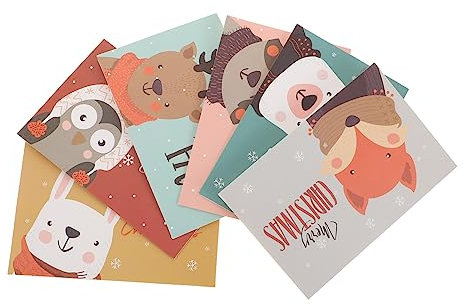 Ciieeo Weihnachtskarten Mit Cartoon-motiv Geschenkverpackungskarten Für Festtagskarten Weihnachtsgeschenkdeko Hochwertiges Dickes