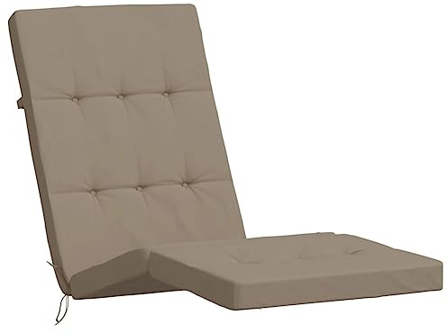 vidaXL Liegestuhl-Auflagen 2 STK. Taupe Oxford-Gewebe