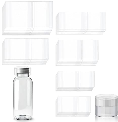 Tanstic 900 Stück PVC-Schrumpfband für Gläser, transparent, perforiert, 6 Größen, Schrumpfverschlussbänder für Flaschen, Gläser, Dichtung (150 Stück von jeder Größe)